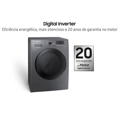 Lava e Seca Samsung Ecobubble 11 Kg Smart Check WD11A Inox Look / 110V