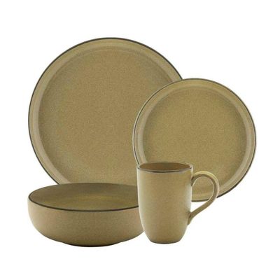 Jogo De Jantar Em Cerâmica Flat Com 16 Peças Oxford Ocre