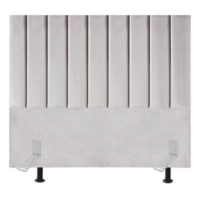 Cabeceira Estofada Cama King 195 Cm Maya Suede E Frame cinza Claro