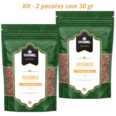 Chá de Rooibos (Aspalathus linearis) Encanto Sul-Africano 2 Pacotes c/ 30g  Chamel Premium