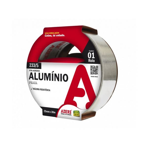 Fita Adesiva Aluminio Adere 25Mmx30M Fita Adesiva Aluminio Adere 25Mmx30M
