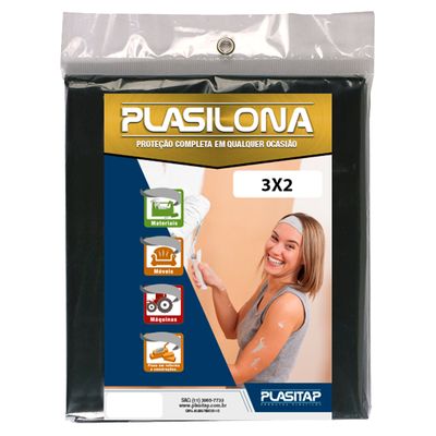 Lona Plastica Plasitap Facil Preta 3X2Mt
