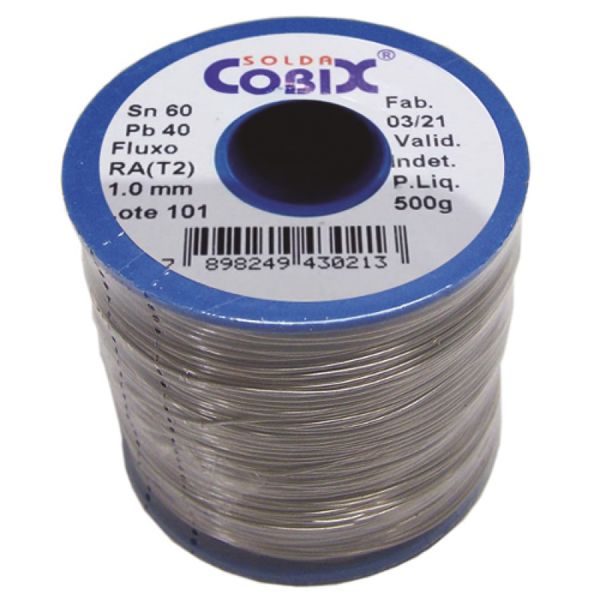 Solda estanho Cobix 1.0mm 60x40 500g