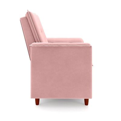 Poltrona Amamentação Confortável Com Puff Ayla Veludo rosa