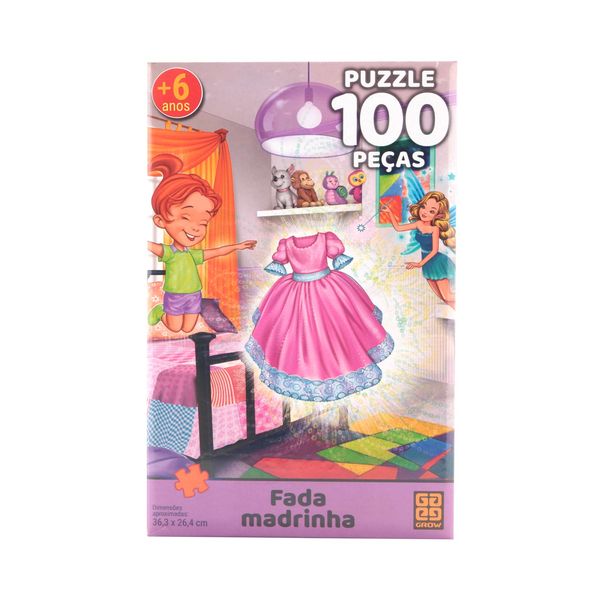 Quebra-Cabeça Grow Fada Madrinha com 100 Peças