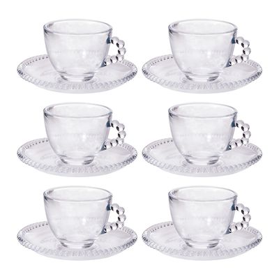 Conjunto de Xícaras em Vidro Wincy Pérola 230ml 12 Peças