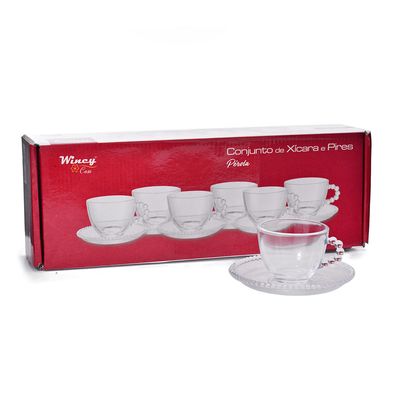 Conjunto de Xícaras em Vidro Wincy Pérola 230ml 12 Peças