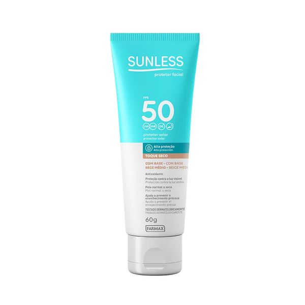 Protetor Facial Sunless FPS50 Médio 60g Protetor Facial Sunless FPS50 Médio 60g
