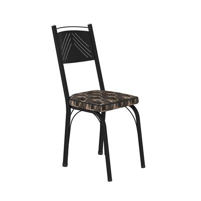 Conjunto com 2 Cadeiras Leslie Revestimento Sintético Palha e Preto