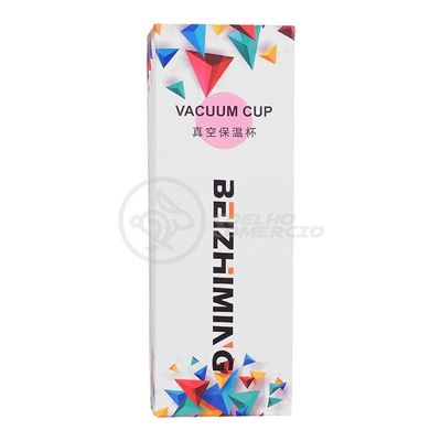 Garrafa Infantil Térmica 420ml De Ursinho Rosa Ideal Para Bebidas Quentes E Frias Até 12h