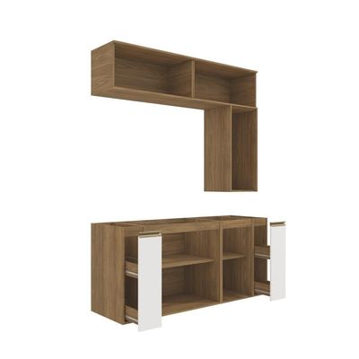 Conjunto Para Banheiro Kappesberg Celeste 7 Peças Nogueira/branco 160cm