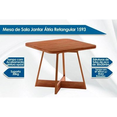 Sala De Jantar Completa átria 1593 Aço C- Tampo Madeirado 90x90cm E 4 Cadeiras Duo Rose-freijó-nogal - Rose-areia - Caramelo - Carraro