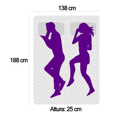 Cama Box Baú Casal Bipartido Sintético + Colchão De Molas Ensacadas Portobel Ipanema 138x188x66cm Bege