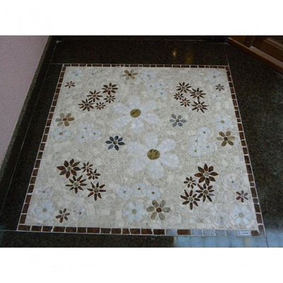Mandala Mosaico Floral Tapete Jardim Florido Tamanho 120cm