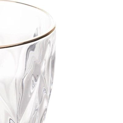 Taça De Água Com Filete Dourado Diamond Lyor 325ml - Vidro