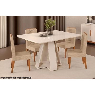 Mesa De Sala Jantar Celeste C- Tampo Madeirado Vidro Curvo 120x90cm Freijo-cinza Urbano - Dj Móveis