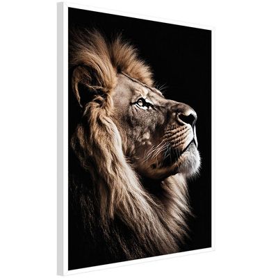 Quadro Decorativo Leão Da Fé Sala Moldura Cx Alta 100x66 Titulo Moldura Branca