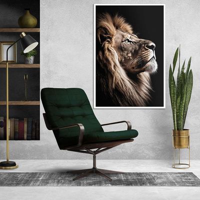 Quadro Decorativo Leão Da Fé Sala Moldura Cx Alta 100x66 Titulo Moldura Branca