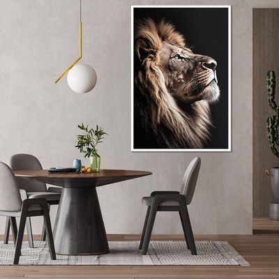 Quadro Decorativo Leão Da Fé Sala Moldura Cx Alta 100x66 Titulo Moldura Branca
