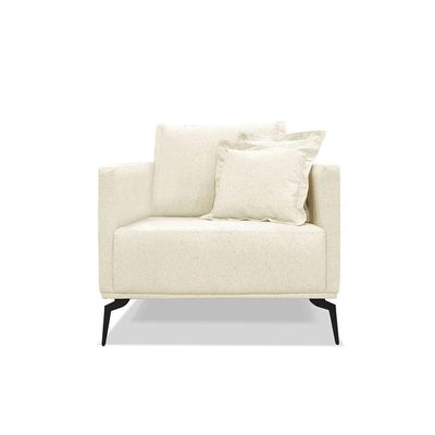 Kit 2 Poltronas Decorativa Livorno Linho Com Pés Em Aço SSX Multicoisas Perola