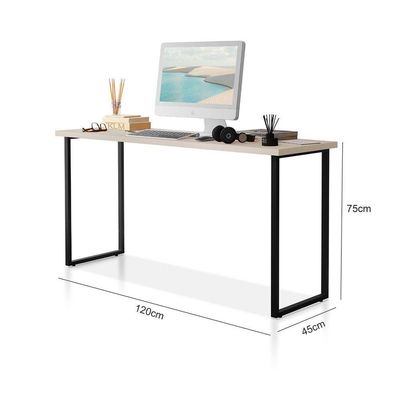 Escrivaninha Mesa Office Estilo Industrial 120cm Klm Store Preto Com Off White