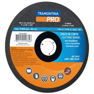 Disco de corte fino para aço inox e materiais endurecidos 9"