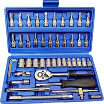 Kit Chaves Jogo Catraca Reversível Soquetes 46 Peças