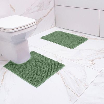 Jogo De Tapete Banheiro Popcorn 2 Peças Antiderrapante Cactus