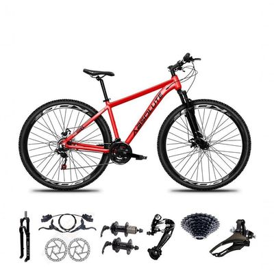 Bicicleta Aro 29 Absolute Nero 5 Freio Hidráulico K7 27v Garfo Com Trava - Vermelho Tam.17
