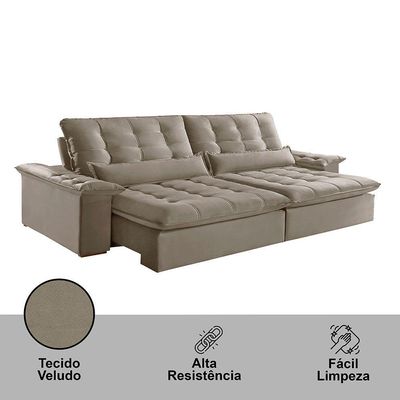 Sofá Victory Veludo 2 Módulos De 120cm B25cm Meu Sofá Online B002 Veludo Capuccino