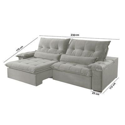 Sofá Nivus Linho 2 Módulos De 90cm B25cm Meu Sofá Online A230 Linho Cinza