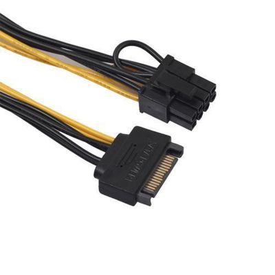Cabo Adaptador Sata Pic-Ex 8 Pinos 2+6 Riser Placa De Video