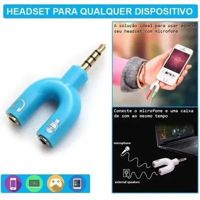 Cabo Adaptador P3 Para Fone Microfone P2 Macho X 2 P2 Fêmea