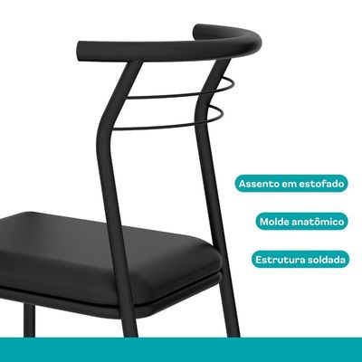 Conjunto Sala De Jantar 6 Cadeiras Santiago Carraro Freijó Preto