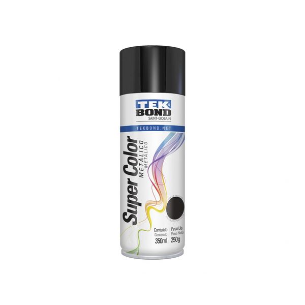 Tinta Spray Tekbond Metalico Preto 350Ml/250G