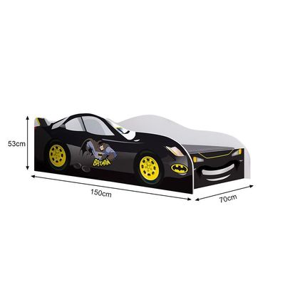 Mini Cama Carro Com Proteção Lateral Personagem Preto Cama Infantil Preto