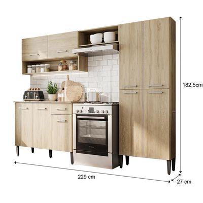 Cozinha Compacta Arizona Classic Carvalho Carraro