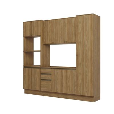 Cozinha Compacta Celeste Kappesberg 100% Mdf Nogueira 240cm