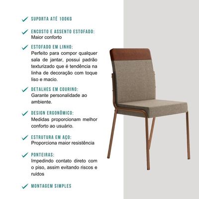 Conjunto Sala De Jantar Déli 4 Cadeiras Carraro