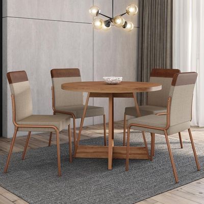 Conjunto Sala De Jantar Déli 4 Cadeiras Carraro