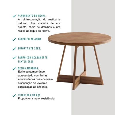 Conjunto Sala De Jantar Déli 4 Cadeiras Carraro
