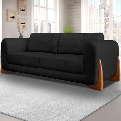 Sofa Jolie 3 Lugares 220cm Pes Boomerang Linho Boucle 3304 Ezz 3304