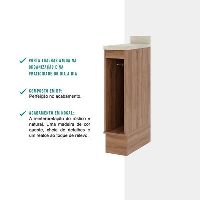 Nicho Toalheiro Milla Nog-cinza 20cm Carraro