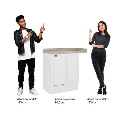 Balcão De Canto Mdf Milla 1 Porta Branco 94cm Carraro