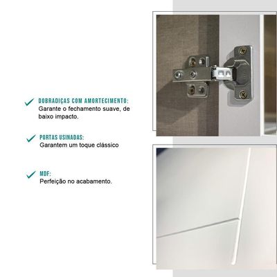 Balcão De Canto Mdf Milla 1 Porta Branco 94cm Carraro