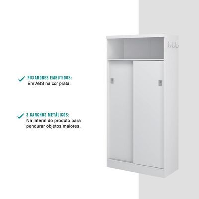 Armário Utilitário Multiuso 2 Portas Branco Carraro