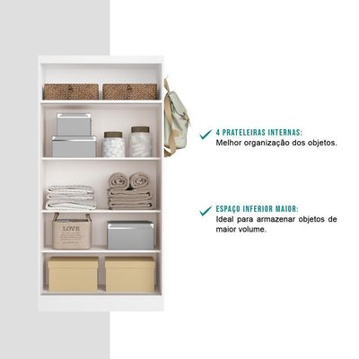 Armário Utilitário Organizador 2 Portas Branco Carraro