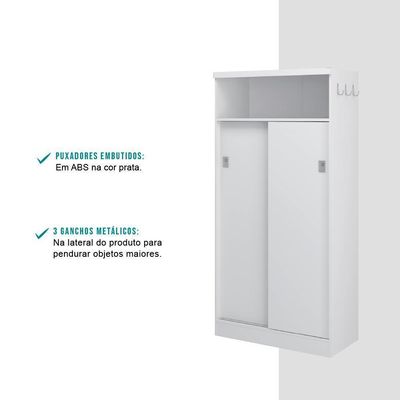 Armário Utilitário Multiuso 2 Portas Carraro Branco