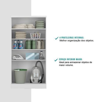 Armário Utilitário Multiuso 2 Portas Carraro Branco
