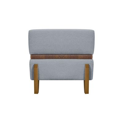 Puff Recamier Kodama Para Cama Queen 150cm Pé Castanho Cinza Bouclé